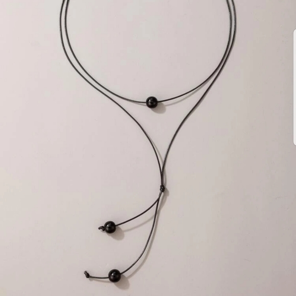 *Lanie* Black Bead Necklace - Picture 4 of 5